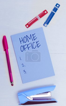 Photo for Writing displaying text Home Office, Business concept space designated in a persons residence for official business - Royalty Free Image
