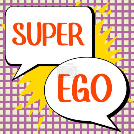 Téléchargez les photos : Inspiration showing sign Super Ego, Business showcase The I or self of any person that is empowering his whole soul - en image libre de droit