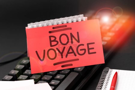 Foto de Conceptual caption Bon Voyage, Business overview Used express good wishes to someone about set off on journey - Imagen libre de derechos