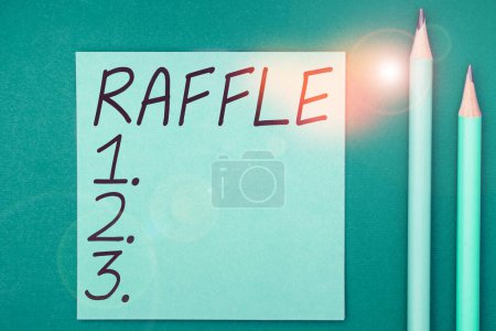 Photo for Conceptual display Raffle, Business approach means of raising money by selling numbered tickets offer as prize - Royalty Free Image