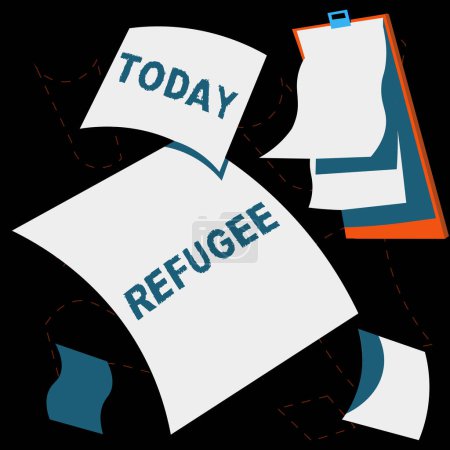 Foto de Text sign showing Refugee, Internet Concept refer to movements of large groups of displaced people - Imagen libre de derechos