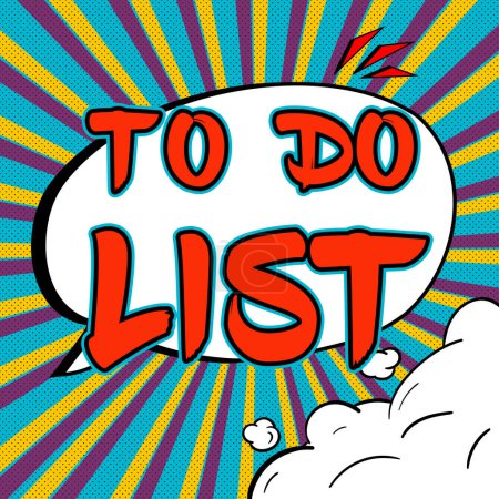Foto de Sign displaying To Do List, Business approach A structure that usually made in paper containing task of yours - Imagen libre de derechos