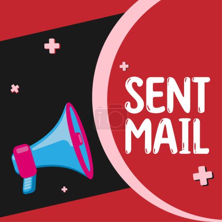 Foto de Text caption presenting Sent Mail, Business concept Event where a letter to be taken somewhere or goes to the receiver - Imagen libre de derechos