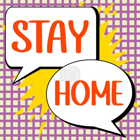 Foto de Handwriting text Stay Home, Business idea not go out for an activity and stay inside the house or home - Imagen libre de derechos