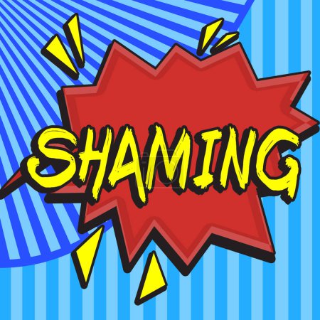 Photo for Text sign showing Shaming, Concept meaning subjecting someone to disgrace, humiliation, or disrepute by public exposure - Royalty Free Image
