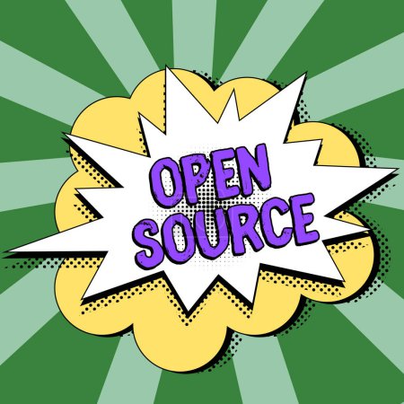 Téléchargez les photos : Sign displaying Open Source, Business idea denoting software which original source code freely available - en image libre de droit
