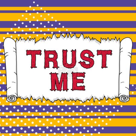 Téléchargez les photos : Sign displaying Trust Me, Business overview Believe Have faith in other person Offer support assistance - en image libre de droit
