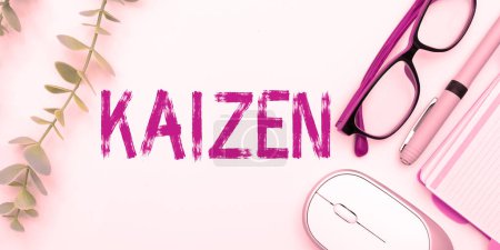 Photo for Text showing inspiration Kaizen, Business showcase a Japanese business philosophy of improvement of working practices - Royalty Free Image