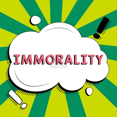 Photo for Handwriting text Immorality, Word for the state or quality of being immoral, wickedness - Royalty Free Image