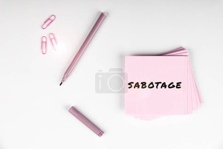 Photo for Sign displaying Sabotage, Concept meaning destruction of an employers tools and materials by workers - Royalty Free Image