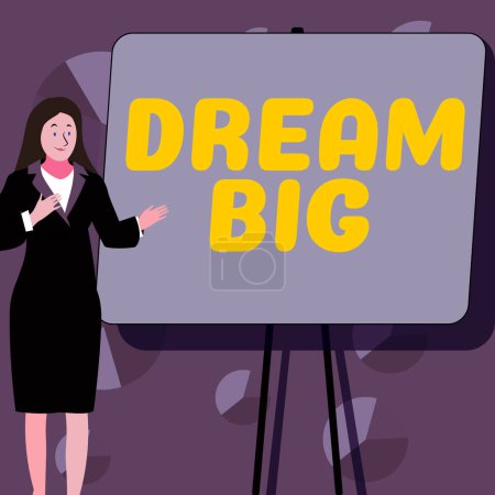 Photo for Text showing inspiration Dream Big, Word Written on To think of something high value that you want to achieve - Royalty Free Image
