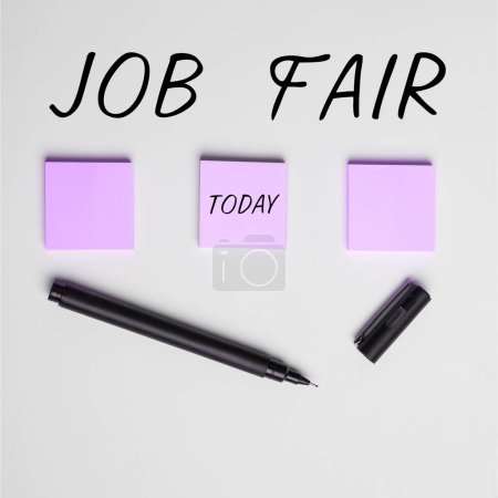 Foto de Handwriting text Job Fair, Internet Concept An event where a person can apply for a job in multiple companies - Imagen libre de derechos