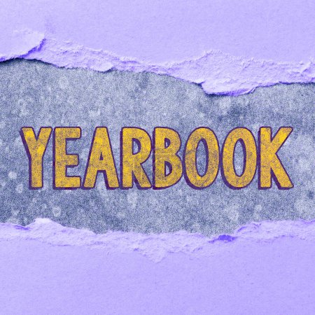 Photo for Handwriting text Yearbook, Word for publication compiled by graduating class as a record of the years activities - Royalty Free Image