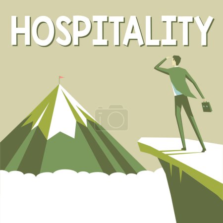 Photo for Conceptual display Hospitality, Business idea the friendly and generous reception and entertainment of guests - Royalty Free Image