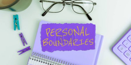 Photo for Text showing inspiration Personal Boundaries, Business overview something that indicates limit or extent in interaction with personality - Royalty Free Image