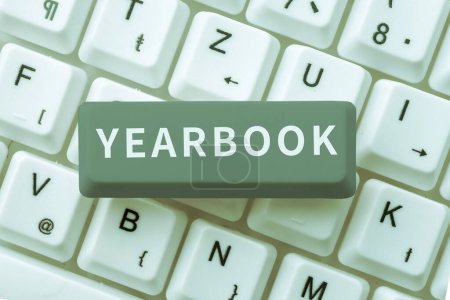 Photo for Text showing inspiration Yearbook, Business approach publication compiled by graduating class as a record of the years activities - Royalty Free Image