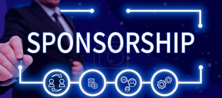 Foto de Text sign showing Sponsorship, Business concept Position of being a sponsor Give financial support for activity - Imagen libre de derechos