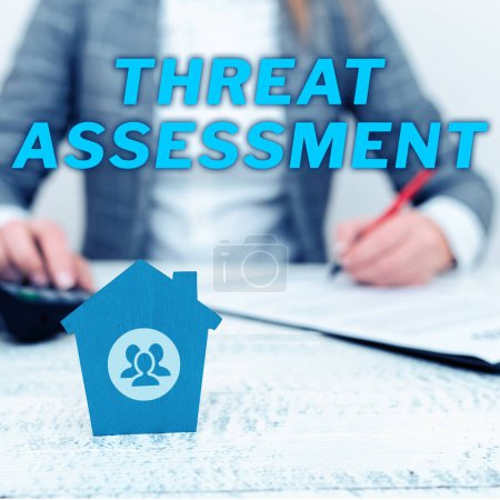 Photo for Writing displaying text Threat Assessment, Internet Concept determining the seriousness of a potential threat - Royalty Free Image