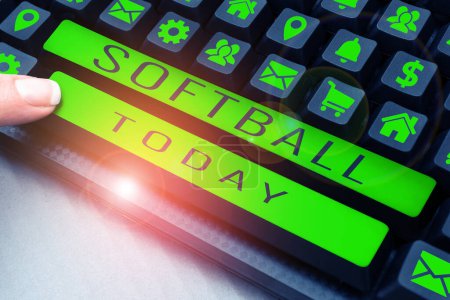 Photo for Sign displaying Softball, Internet Concept a sport similar to baseball played with a ball and bat - Royalty Free Image