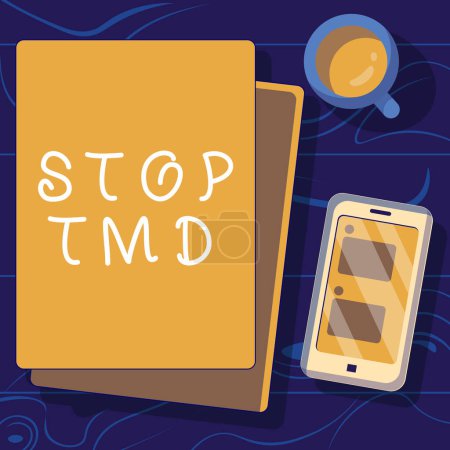 Photo for Sign displaying Stop Tmd, Concept meaning Prevent the disorder or problem affecting the chewing muscles - Royalty Free Image