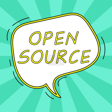 Téléchargez les photos : Inspiration montrant le signe Open Source, Mot pour désigner le logiciel dont le code source original est disponible gratuitement - en image libre de droit