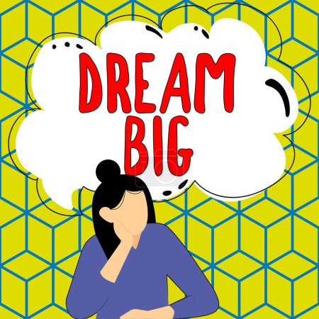 Photo for Inspiration showing sign Dream Big, Business overview To think of something high value that you want to achieve - Royalty Free Image