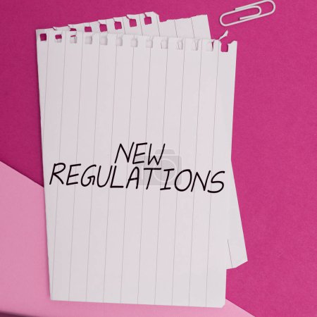 Foto de Conceptual caption New Regulations, Business overview Regulation controlling the activity usually used by rules. - Imagen libre de derechos