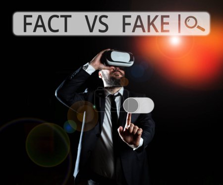 Photo for Writing displaying text Fact Vs Fake, Business showcase Is it true or is false doubt if something is real authentic - Royalty Free Image
