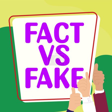 Photo for Handwriting text Fact Vs Fake, Business showcase Is it true or is false doubt if something is real authentic - Royalty Free Image
