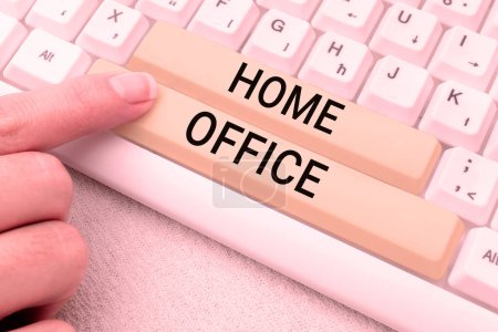 Photo for Writing displaying text Home Office, Internet Concept space designated in a persons residence for official business - Royalty Free Image