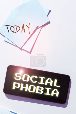 Photo for Text showing inspiration Social Phobia, Word Written on overwhelming fear of social situations that are distressing - Royalty Free Image
