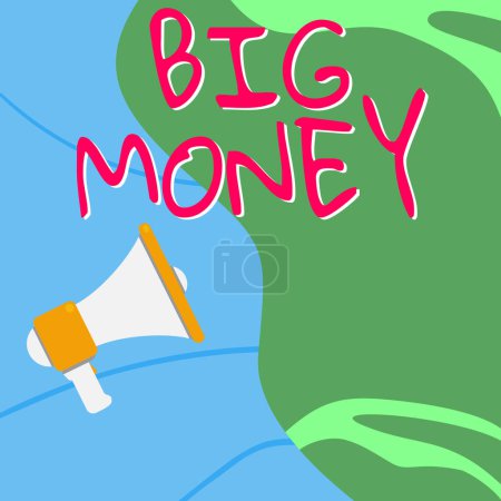 Photo for Conceptual caption Big Money, Internet Concept Pertaining to a lot of ernings from a job,business,heirs,or wins - Royalty Free Image