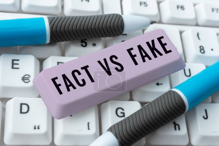 Photo for Inspiration showing sign Fact Vs Fake, Business overview Is it true or is false doubt if something is real authentic - Royalty Free Image
