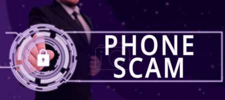 Photo for Writing displaying text Phone Scam, Business approach getting unwanted calls to promote products or service Telesales - Royalty Free Image