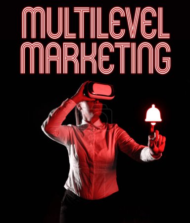 Photo for Text showing inspiration Multilevel Marketing, Business overview marketing strategy for the sale of products or services - Royalty Free Image