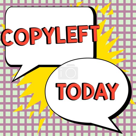 Foto de Escribir mostrando texto Copyleft, Visión general de la empresa el derecho a utilizar libremente, modificar, copiar y compartir software, obras de arte - Imagen libre de derechos