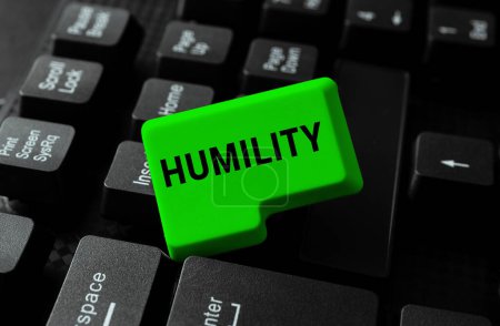 Téléchargez les photos : Inspiration montrant le signe Humilité, Approche d'affaires être humble est une vertu de ne pas se sentir trop supérieur - en image libre de droit