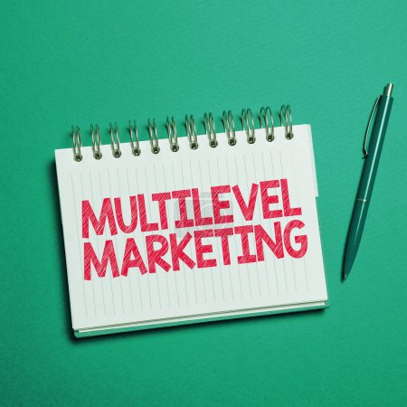 Téléchargez les photos : Writing displaying text Multilevel Marketing, Business approach marketing strategy for the sale of products or services - en image libre de droit