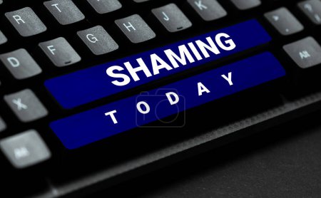 Photo for Text caption presenting Shaming, Word Written on subjecting someone to disgrace, humiliation, or disrepute by public exposure - Royalty Free Image