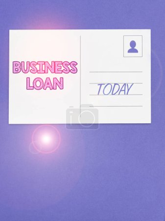 Photo for Text sign showing Business Loan, Word for Credit Mortgage Financial Assistance Cash Advances Debt - Royalty Free Image