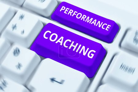 Writing displaying text Performance Coaching, Business approach Facilitate the Development Point out the Good and Bad