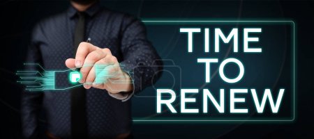 Photo for Inspiration showing sign Time To Renew, Business showcase Continue the insurance acquired Life and property protection - Royalty Free Image
