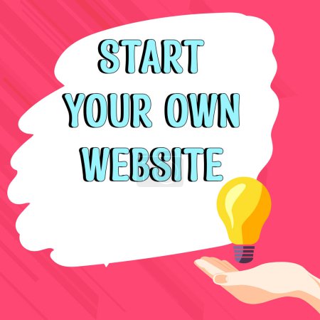 Foto de Hand writing sign Start Your Own Website, Word Written on serve as Extension of a Business Card a Personal Site - Imagen libre de derechos