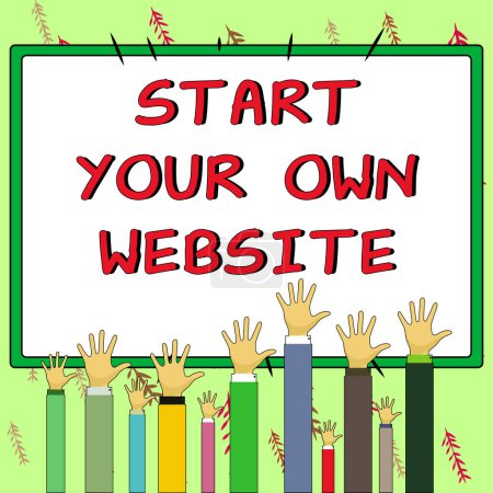 Foto de Hand writing sign Start Your Own Website, Word Written on serve as Extension of a Business Card a Personal Site - Imagen libre de derechos