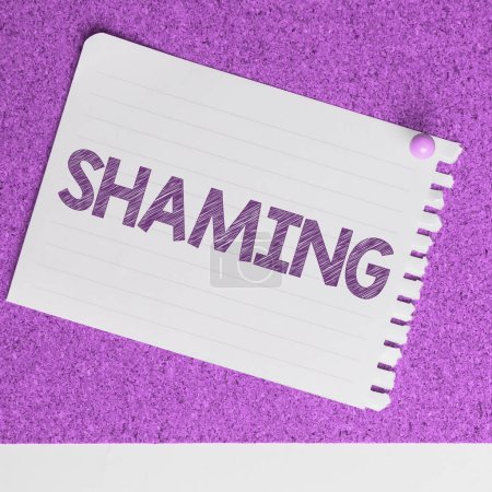 Photo for Text caption presenting Shaming, Internet Concept subjecting someone to disgrace, humiliation, or disrepute by public exposure - Royalty Free Image