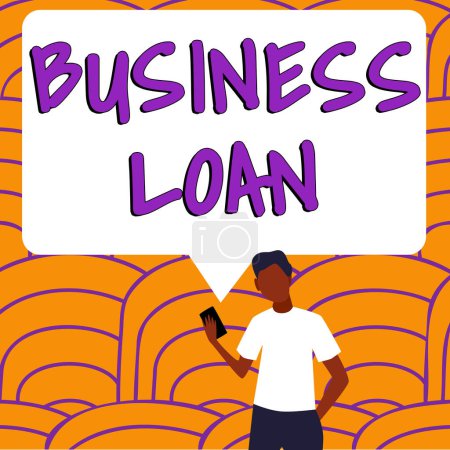 Foto de Writing displaying text Business Loan, Business approach Credit Mortgage Financial Assistance Cash Advances Debt - Imagen libre de derechos