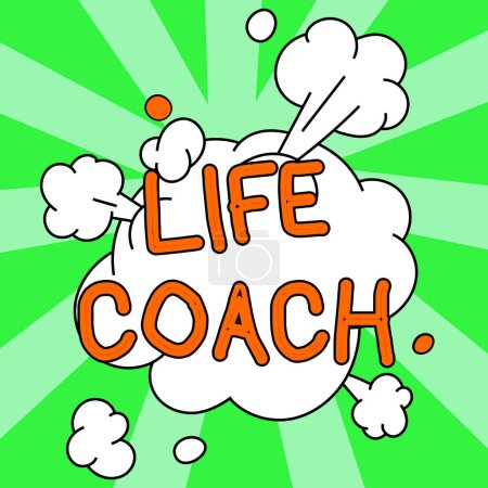 Foto de Inspiración mostrando signo Life Coach, concepto de negocio Una persona que aconseja a los clientes cómo resolver sus problemas o metas - Imagen libre de derechos
