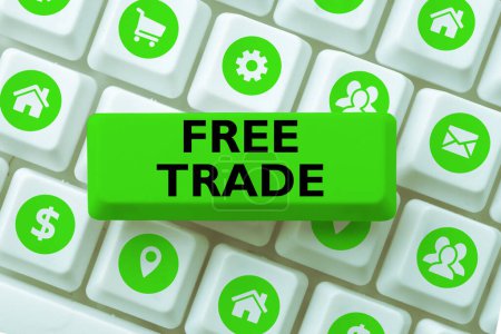 Foto de Handwriting text Free Trade, Business showcase The ability to buy and sell on your own terms and means - Imagen libre de derechos