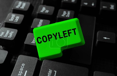 Foto de Inspiration showing sign Copyleft, Conceptual photo the right to freely use, modify, copy, and share software, works of art - Imagen libre de derechos