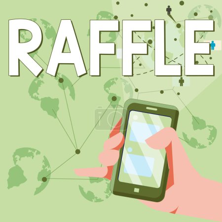 Photo for Sign displaying Raffle, Concept meaning means of raising money by selling numbered tickets offer as prize - Royalty Free Image
